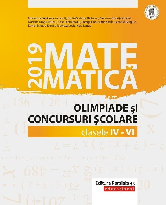 Matematica in concursuri scolare IV-VI (2019)
