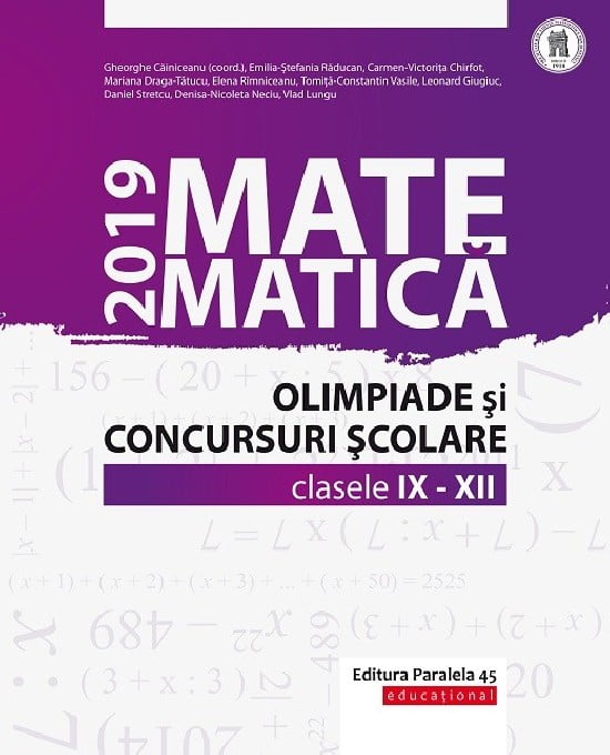 Matematica in concursuri scolare IX-XII (2019)