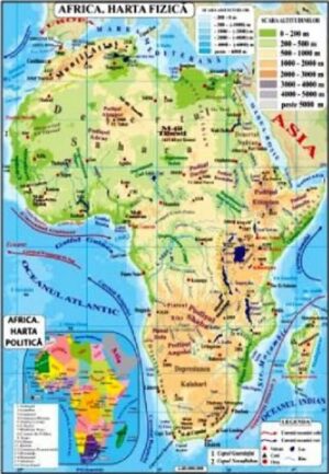 Africa. Harta fizica